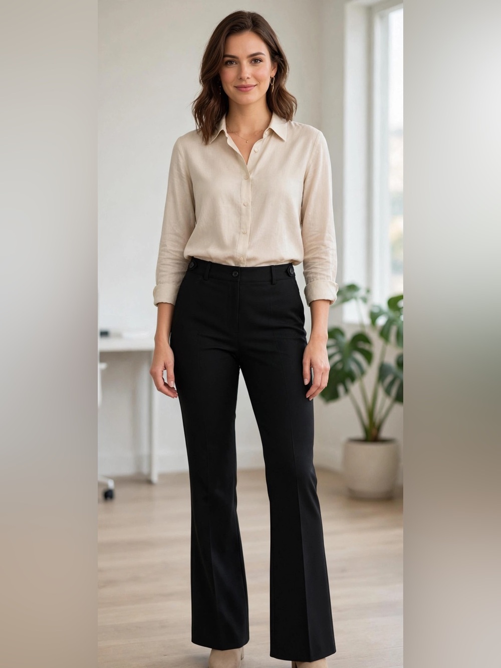 The Limited Black Boot-Cut Work Pants